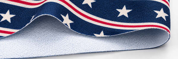 Close-up of a raw-cut neck gaiter edge